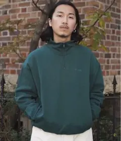 【定価14300円】schott ハーフジップパーカー　グリーンのサムネイル
