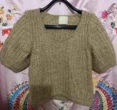 SLÖBE IENA 半袖ニット ベージュ