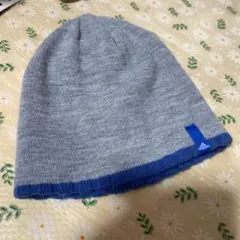 54〜57サイズ　adidas ニット帽 グレー/青 OSFZ