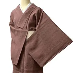 T21着物 小紋 膨れ織　手縫い仕立て　袷 正絹 着物