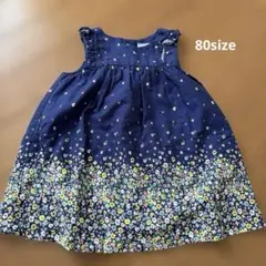 babyGAP ネイビー花柄ワンピース