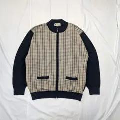 【Aquascutum】90sクラブチェック柄シルク製ドライバーズニット