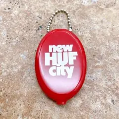 ハフHUF ラバーコインケース ロゴ キーホルダー レッド