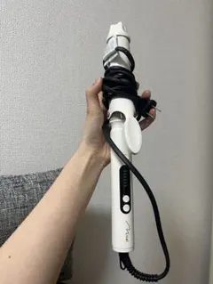 ホワイト カールアイロン 温度調節機能付き