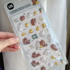 ぷくぷくシール ラインフレンズ ブラウン コニー LINEFRIENDS サリー