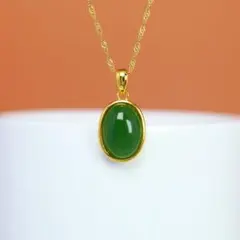 KAORU ポロリン ナチュラルストーン ネックレス グリーンオニキス K18