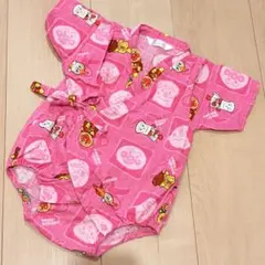 【美品】アンパンマン　ピンク　甚兵衛　ベビー　赤ちゃん　イラスト　半袖　女の子