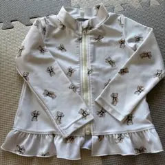 クマ柄 ジップアップ ラッシュガード 90cm