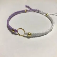 ミサンガアンクレット ホワイトラベンダー