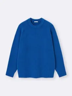 【GU完売品】パフニットプルオーバー メンズ Lサイズ ブルー