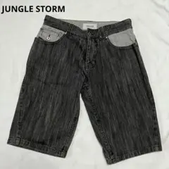 JUNGLE STORM ハーフパンツ 黒 ブラックダークグレー デニムのサムネイル
