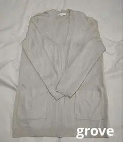 grove ベージュ カーディガン Mサイズ