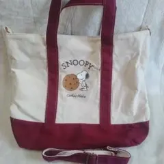 非売品　SNOOPY スヌーピー トートバッグ　赤　2way