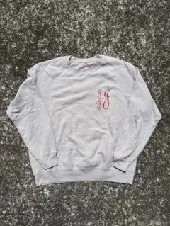 Hanes nano crew 前V モノグラム刺繍 スウェット フェードグレーのサムネイル