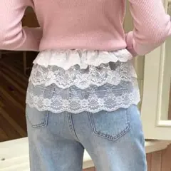 つけ裾　レース　かわいい　ファッション小物　お花　韓国風　エレガント　き4