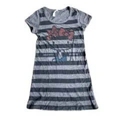 ムチャチャ　130cm 140cm  キティー　ワンピース　半袖　グレー 半袖