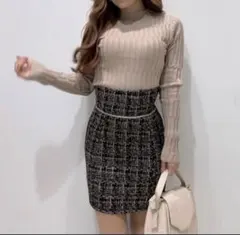 ツイード台形スカート/LIPSERVICE