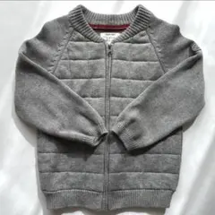 【ZARA】グレー キルティング風　ニット　アウター　100cm