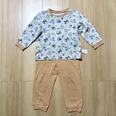 ユニクロ★100cm 長袖 キッズ パジャマ ディズニー プーさん オレンジ