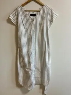 SHIPS ストライプ 半袖 シャツワンピース
