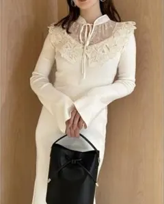 【SNIDEL】エンブロイダリーレースワンピース