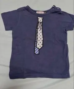 D.fesense 90cm 24m ネクタイ柄ネイビーTシャツのサムネイル