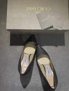 JIMMY CHOO ブラック・グリッター パンプス