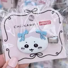 中国限定 MINISO ちいかわ ハチワレ ヘアクリップ マスコット リボン