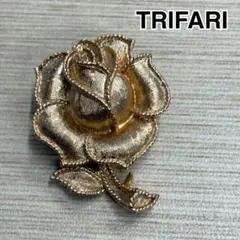 希少 TRIFARI ミルクガラス ブローチ ゴールドカラー ホワイト 艶 希少 TRIFARI ミルクガラス ブローチ ゴールドカラー ホワイト 艶
