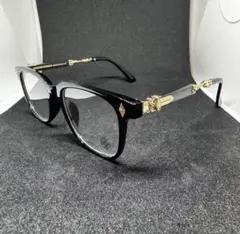 大人気 伊達メガネ　サングラス クロス タガー ゴールド