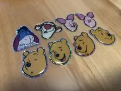 プーさん　ムーミン　キラキラぷっくりフレークシール　お裾分け　計16枚