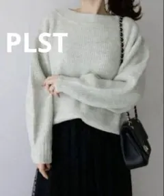 プラステPLST アルパカブレンドボートネックニット