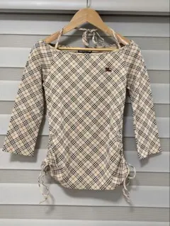 BURBERRY BLUELABEL ノバチェック 七分袖 tシャツ カットソー