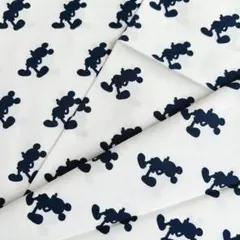 【新品未使用品】生地 ハギレ 布 ディズニー ミッキー シルエット 50㎝ 白