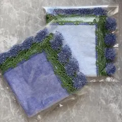 【新品未使用】近沢レース　ハンカチ　アガパンサス　アクアブルー＆サルビアブルー