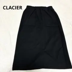 CLACIERウエストゴム ブラック スカート 軽量 伸縮性あり ポケット付き