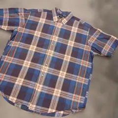 90S　ラルフローレン　半袖チェックシャツ　XL