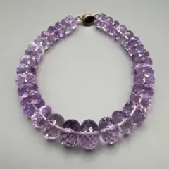 ラベンダーアメジスト ボタンカット ブレスレット L
