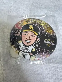 若鷹ガチャ　パリーグ優勝　缶バッジ　野村勇