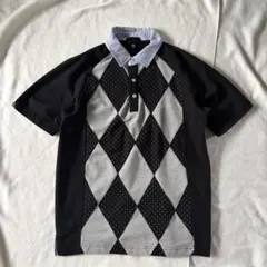 【00s tk】archive argyle y2k polo shirtのサムネイル