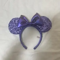 ディズニーカチューシャ　パープルスパンコール
