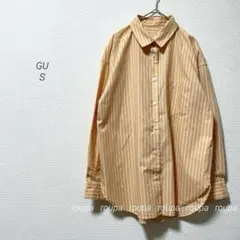 GUストライプオーバーサイズシャツ オレンジ　3101