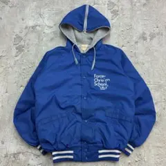 USA製　Windless　中綿ジャケット　スタジャン　M　ブルー　無地　古着