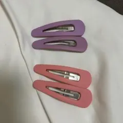 紫とピンクのヘアピン2個セット