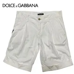 イタリア製 ドルチェ＆ガッバーナ タック入り ホワイトデニム ハーフパンツのサムネイル