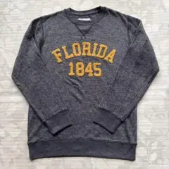 【hvc】FLORIDA サガラ刺繍 カレッジロゴ スウェット M 灰色