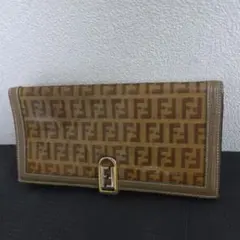 FENDI フェンディ FFロゴ PVC 長財布 ズッカ柄　ヴィンテージ