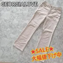 【美脚効果♡定番デザイン】ジョージアラブ デニム ジーンズ ホワイト 白 Lのサムネイル