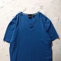 BOSS HUGO BOSS Tシャツ Vネック　ワンポイント　ブルーのサムネイル