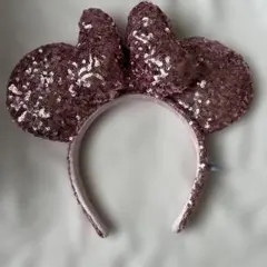 ミニーマウス スパンコールカチューシャ ピンク